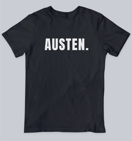 Jane Austen Minimalist Name Unisex Tshirt, Dead Poet Society