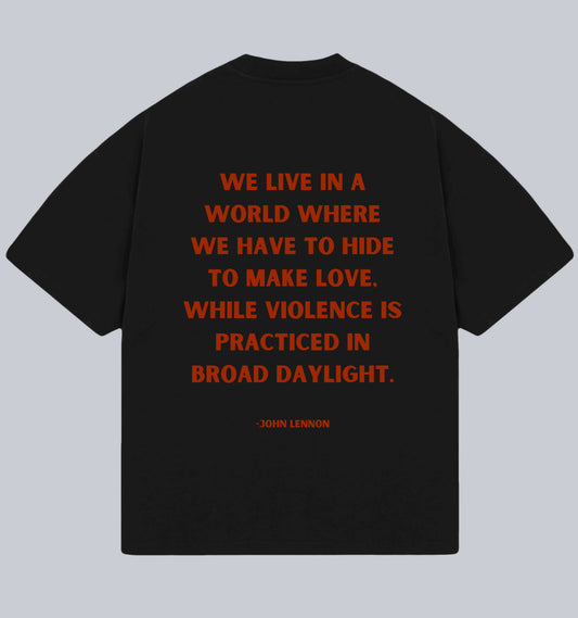 We Live In A World Where Oversized Unisex T-shirt (John Lennon) Dead Poet Society